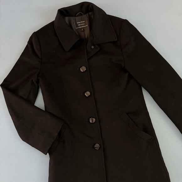 Cashmere Boutique Pure Cashmere Full Length Black Overcoat Womens Coat - Picture 4 of 5